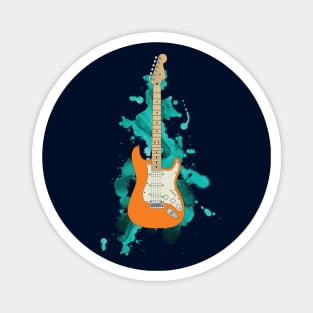 S-Style Electric Guitar Orange Color Magnet